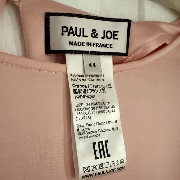 Paul & Joe powder pink satin short-sleeve maxi dress - size FR 44 (Large) NWOT - Picture 7 of 7
